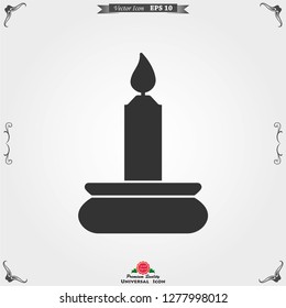 Candle vector icon. Light concept. Can be used for topics like celebration, holiday, decoration. Candles icons