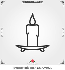 Candle vector icon. Light concept. Can be used for topics like celebration, holiday, decoration. Candles icons