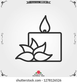 Candle vector icon. Light concept. Can be used for topics like celebration, holiday, decoration. Candles icons