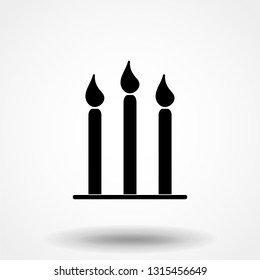 Candle vector icon. Light concept. Can be used for topics like celebration, holiday, decoration. Candles icons