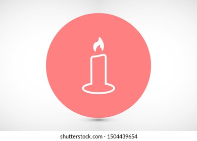 Candle vector icon. Candle for lighting icons. Candle for warmth icons. Candle to illuminate the room icons. 10 eps icon icon. Flat icon design.