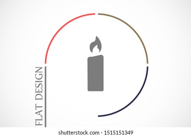 Candle vector icon. Candle for lighting icons. Candle for warmth icons. Candle to illuminate the room icons. 10 eps icon icon. Flat icon design.