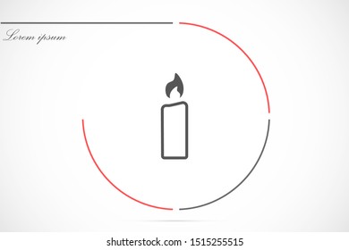 Candle vector icon. Candle for lighting icons. Candle for warmth icons. Candle to illuminate the room icons. 10 eps icon icon. Flat icon design.