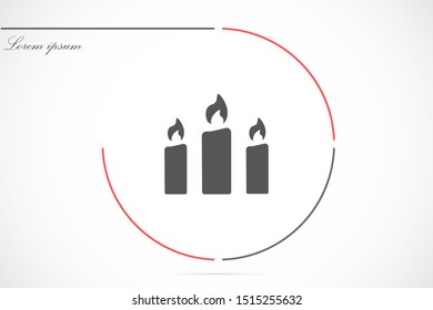 Candle vector icon. Candle for lighting icons. Candle for warmth icons. Candle to illuminate the room icons. 10 eps icon icon. Flat icon design.
