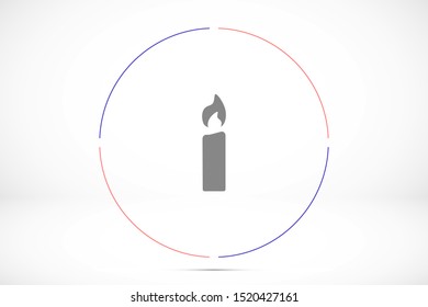 Candle vector icon. Candle for lighting icons. Candle for warmth icons. Candle to illuminate the room icons. 10 eps icon icon. Flat icon design.