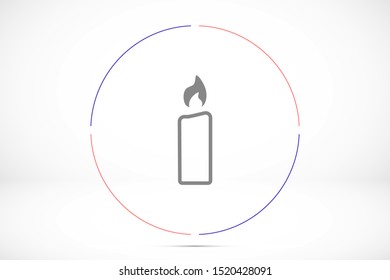 Candle vector icon. Candle for lighting icons. Candle for warmth icons. Candle to illuminate the room icons. 10 eps icon icon. Flat icon design.