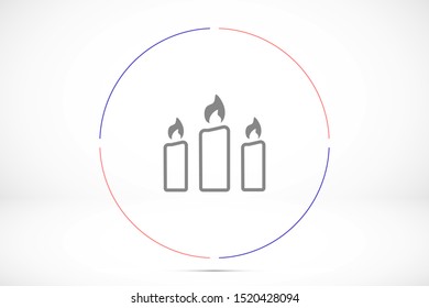 Candle vector icon. Candle for lighting icons. Candle for warmth icons. Candle to illuminate the room icons. 10 eps icon icon. Flat icon design.