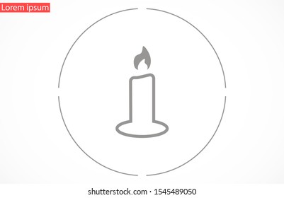 Candle vector icon. Candle for lighting icons. Candle for warmth icons. Candle to illuminate the room icons. 10 eps icon icon. Flat icon design.