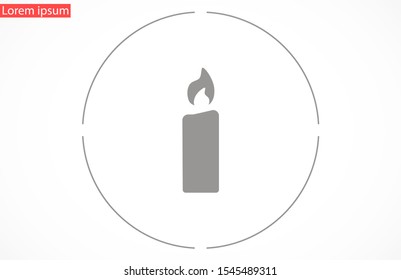 Candle vector icon. Candle for lighting icons. Candle for warmth icons. Candle to illuminate the room icons. 10 eps icon icon. Flat icon design.