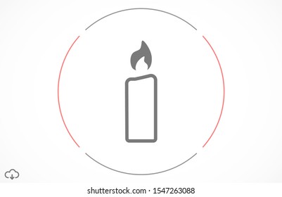 Candle vector icon. Candle for lighting icons. Candle for warmth icons. Candle to illuminate the room icons. 10 eps icon icon. Flat icon design.