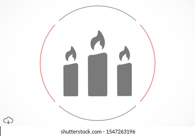 Candle vector icon. Candle for lighting icons. Candle for warmth icons. Candle to illuminate the room icons. 10 eps icon icon. Flat icon design.