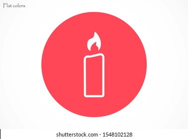 Candle vector icon. Candle for lighting icons. Candle for warmth icons. Candle to illuminate the room icons. 10 eps icon icon. Flat icon design.