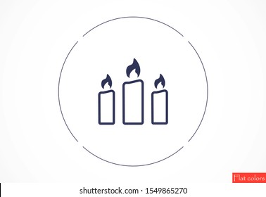 Candle vector icon. Candle for lighting icons. Candle for warmth icons. Candle to illuminate the room icons. 10 eps icon icon. Flat icon design.