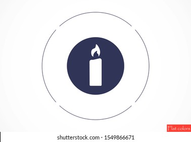 Candle vector icon. Candle for lighting icons. Candle for warmth icons. Candle to illuminate the room icons. 10 eps icon icon. Flat icon design.