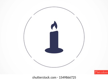 Candle vector icon. Candle for lighting icons. Candle for warmth icons. Candle to illuminate the room icons. 10 eps icon icon. Flat icon design.