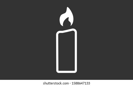 Candle vector icon. Candle for lighting icons. Candle for warmth icons. Candle to illuminate the room icons. 10 eps icon icon. Flat icon design.