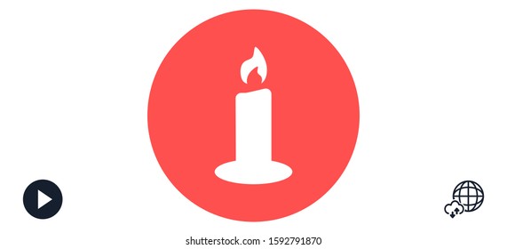 Candle vector icon. Candle for lighting icons. Candle for warmth icons. 