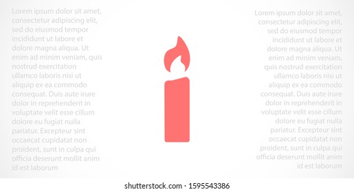 Candle vector icon. Candle for lighting icons. Candle for warmth icons. Candle to illuminate the room icons. 10 eps icon icon. Flat icon design.