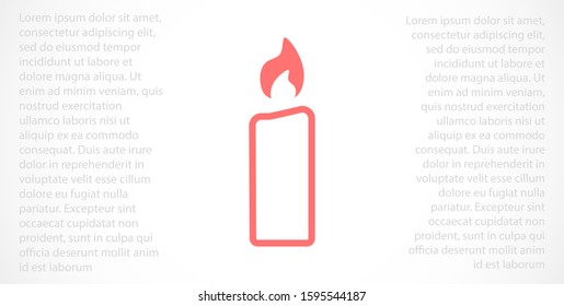 Candle vector icon. Candle for lighting icons. Candle for warmth icons. Candle to illuminate the room icons. 10 eps icon icon. Flat icon design.