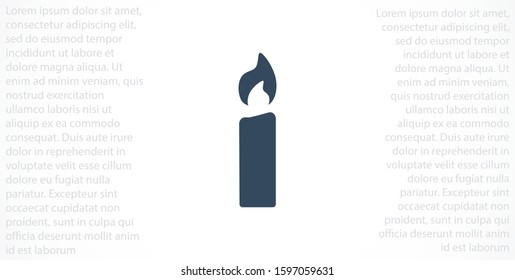 Candle vector icon. Candle for lighting icons. Candle for warmth icons. Candle to illuminate the room icons. 10 eps icon icon. Flat icon design.
