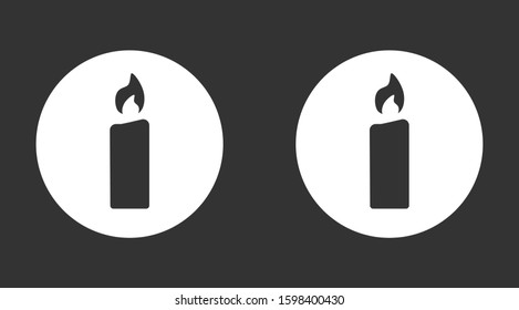 Candle vector icon. Candle for lighting icons. Candle for warmth icons. Candle to illuminate the room icons. 10 eps icon icon. Flat icon design.