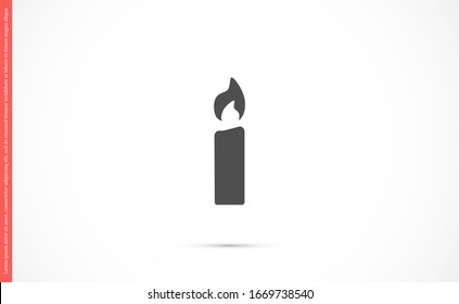 Candle vector icon. Candle for lighting icons. Candle for warmth icons. Candle to illuminate the room icons. 10 eps icon icon. Flat icon design.