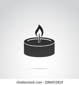 Candle vector icon on white background.