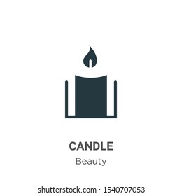 Candle vector icon on white background. Flat vector candle icon symbol sign from modern beauty collection for mobile concept and web apps design.