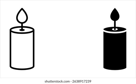 Candle vector icon set, vector illustration on white background.