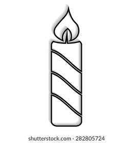 Candle vector icon with shadow