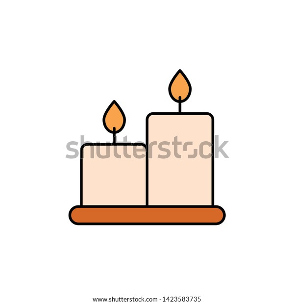 Candle vector icon sign\
symbol