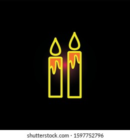 Candle vector icon. The symbol of the fire lighting tool icon
