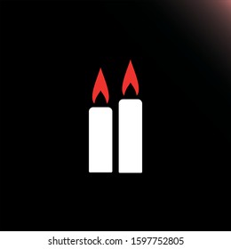 Candle vector icon. The symbol of the fire lighting tool icon
