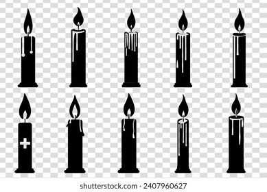 iconos vectoriales de velas, imágenes de velas encendidas