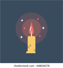Candle, vector illustration