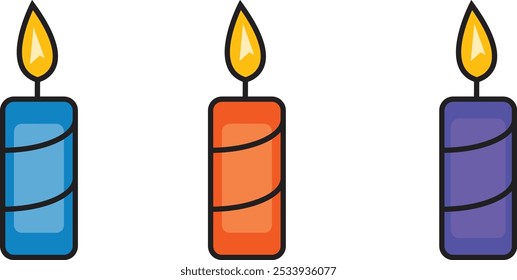 Candle Vector illustration, cake candles, eps