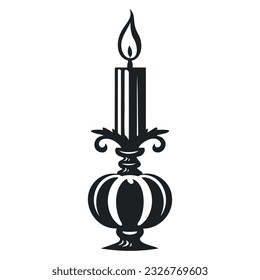 Candle vector illustration. Cartoon candle. Candle hand draw isolated