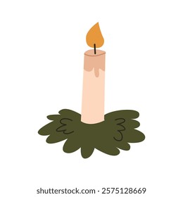 candle. vector illustration . christmas candle