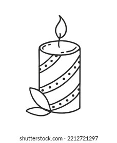 Candle Vector Illustration Doodle Isolated on white background Concept of Christmas and Santa