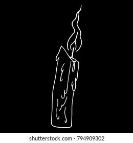 Candle vector illustration. Doodle style. Design, print, logo, decor, textile, paper.