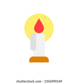 Candle vector illustration, Easter flat design icon