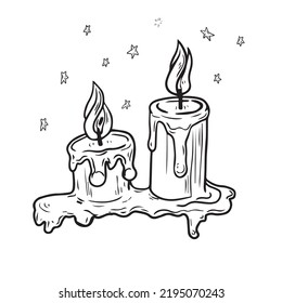 Ilustración vectorial de velas aislada en blanco. Ilustración de Doodle