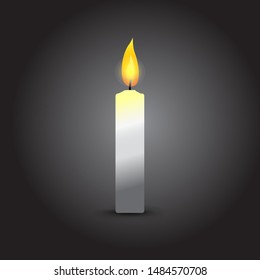 Candle Vector Illustration with Light Effect