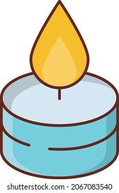candle Vector illustration on a transparent background. Premium quality symbols.Vector line flat color icon for concept and graphic design.