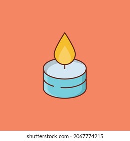 candle Vector illustration on a transparent background. Premium quality symbols.Vector line flat color icon for concept and graphic design.