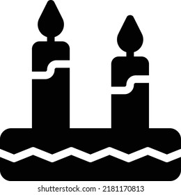 Candle Vector illustration on a transparent background.Premium quality symbols.Glyphs vector icon for concept and graphic design.