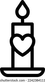 Kerze, Vektorgrafik auf transparentem Hintergrund. Hochwertige Symbole. Dünne Vektorsymbole für Konzept und Grafikdesign. 
