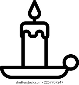 candle Vector illustration on a transparent background. Premium quality symmbols. Thin line vector icons for concept and graphic design.
