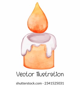 
candle vector illustration watercolor decoration big day