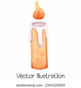 
candle vector illustration watercolor decoration big day